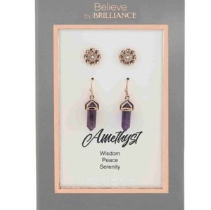 amethyst earring set